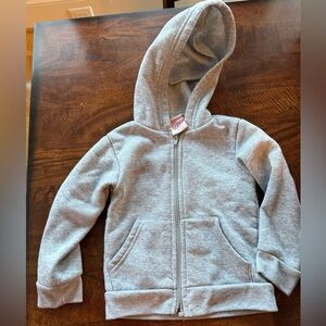 Girls Gray Zip-Up Hoodie Jacket – Size 2T
